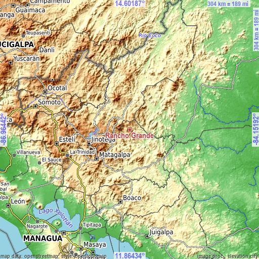 Topographic map of Rancho Grande