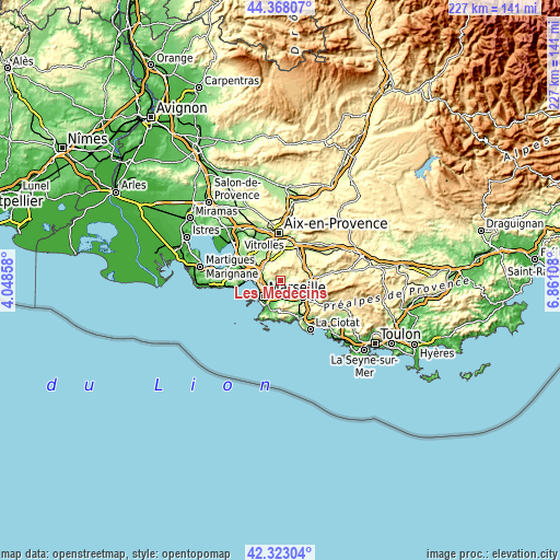 Topographic map of Les Médecins