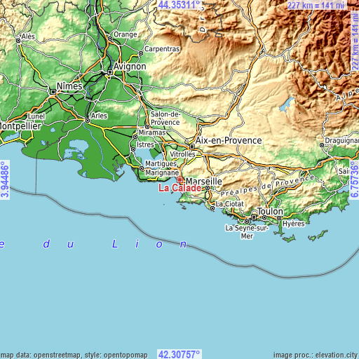 Topographic map of La Calade