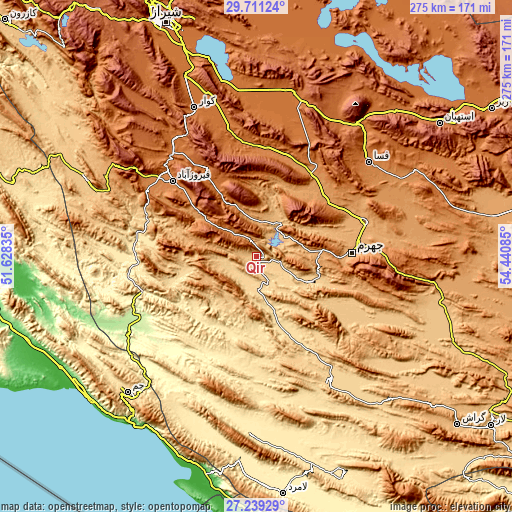 Topographic map of Qīr