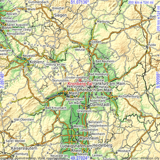 Topographic map of Kronberg Tal