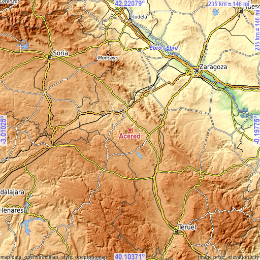 Topographic map of Acered