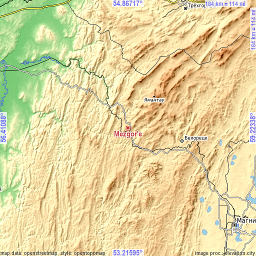 Topographic map of Mezgor'e