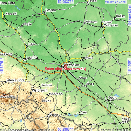 Topographic map of Rejon ulicy Klęczkowskiej