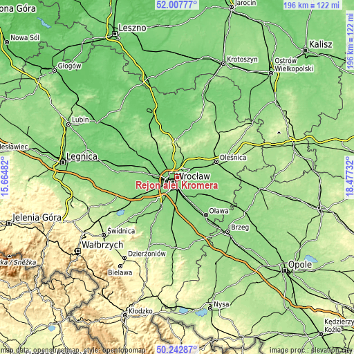 Topographic map of Rejon alei Kromera