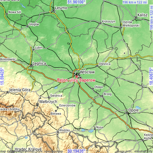 Topographic map of Rejon ulicy Saperów