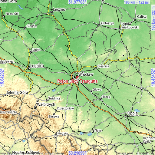 Topographic map of Rejon ulicy Traugutta