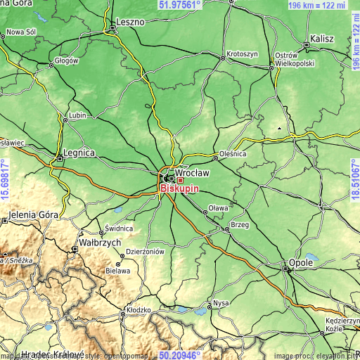 Topographic map of Biskupin