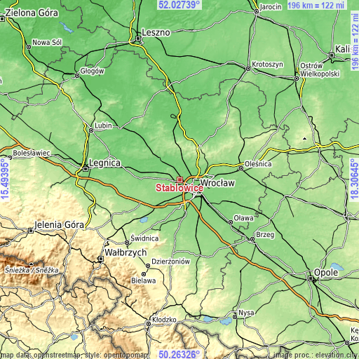 Topographic map of Stabłowice