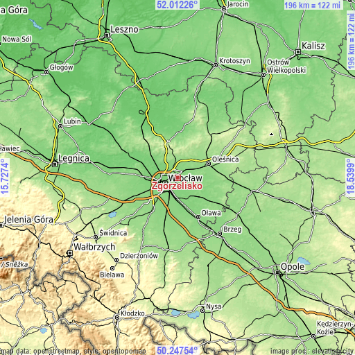 Topographic map of Zgorzelisko