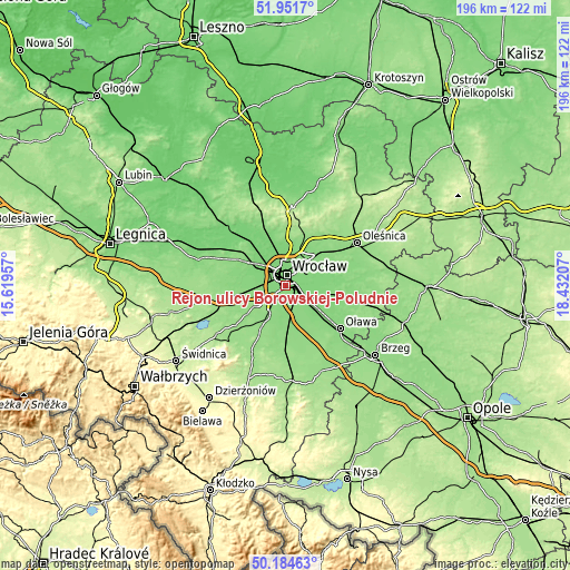 Topographic map of Rejon ulicy Borowskiej-Południe