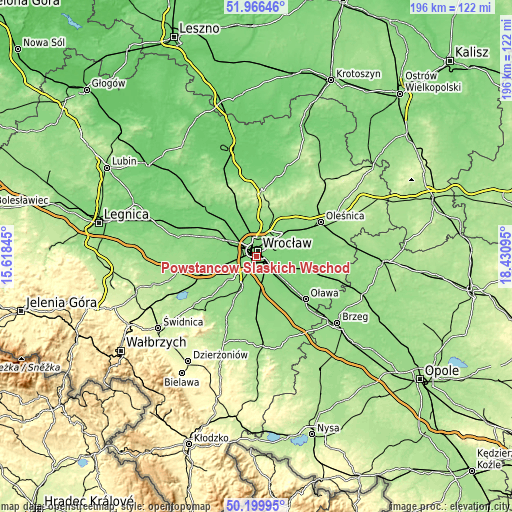 Topographic map of Powstańców Śląskich Wschód