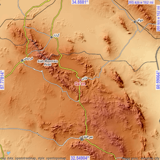 Topographic map of Qā’en