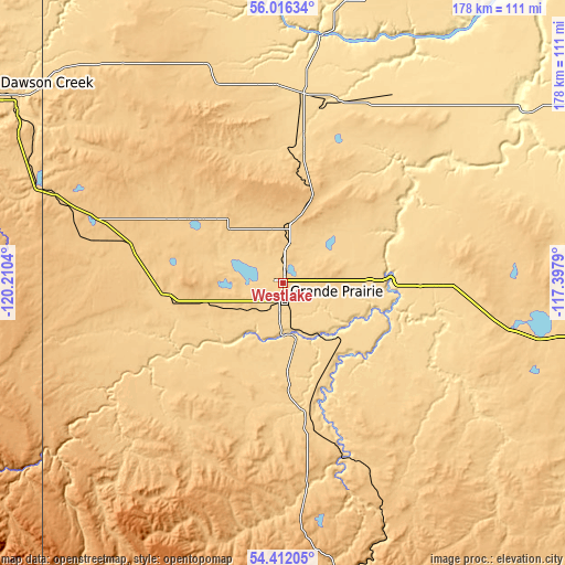Topographic map of Westlake