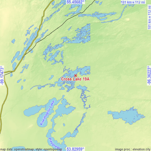 Topographic map of Cross Lake 19A