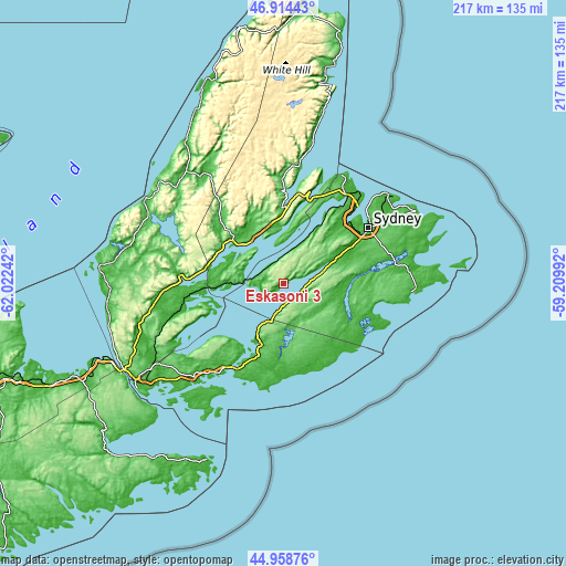 Topographic map of Eskasoni 3