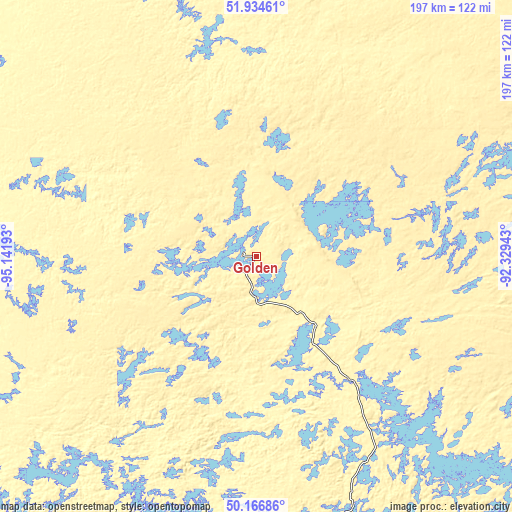 Topographic map of Golden