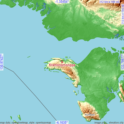 Topographic map of Kramongmongga