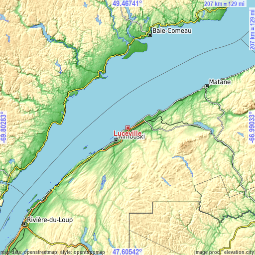 Topographic map of Luceville