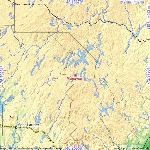 Topographic map of Manawan