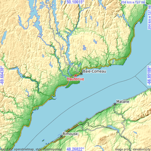 Topographic map of Hauterive