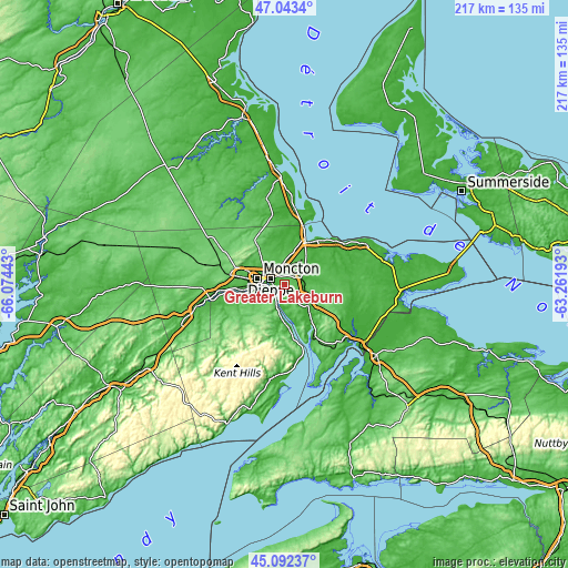 Topographic map of Greater Lakeburn