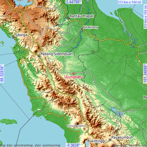 Topographic map of Ujungbatu