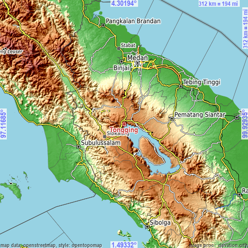 Topographic map of Tongging