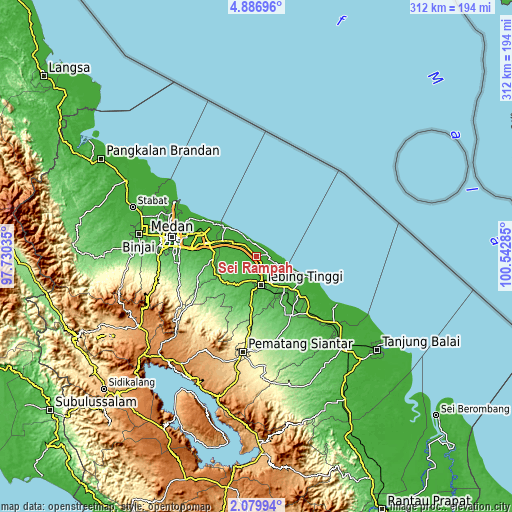 Topographic map of Sei Rampah