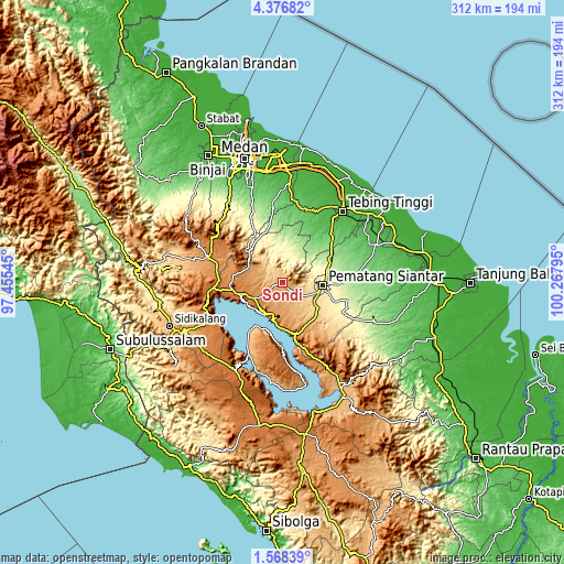 Topographic map of Sondi