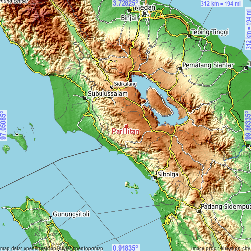 Topographic map of Parlilitan