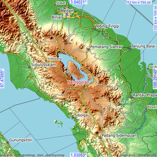 Topographic map of Nainggolan