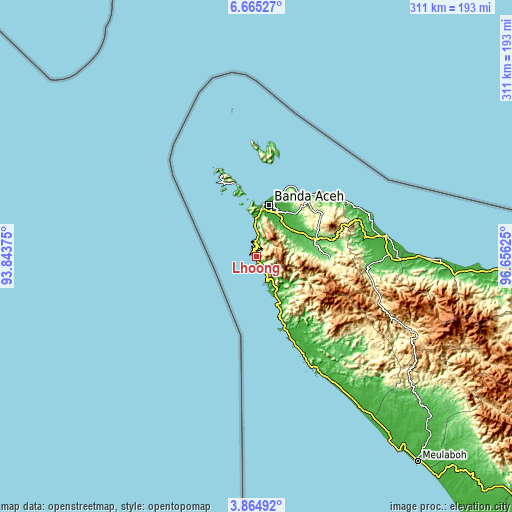 Topographic map of Lhoong