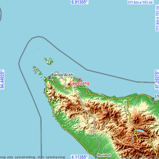 Topographic map of Laweueng