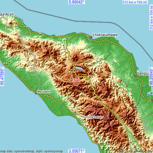 Topographic map of Isak