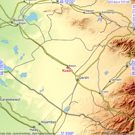 Topographic map of Koson