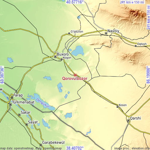 Topographic map of Qorovulbozor