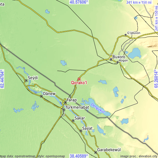 Topographic map of Qorako’l