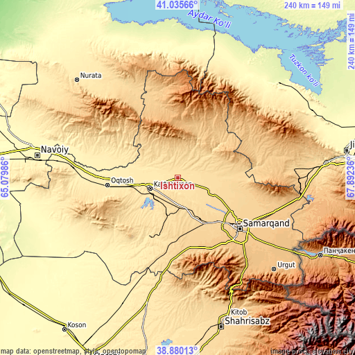 Topographic map of Ishtixon