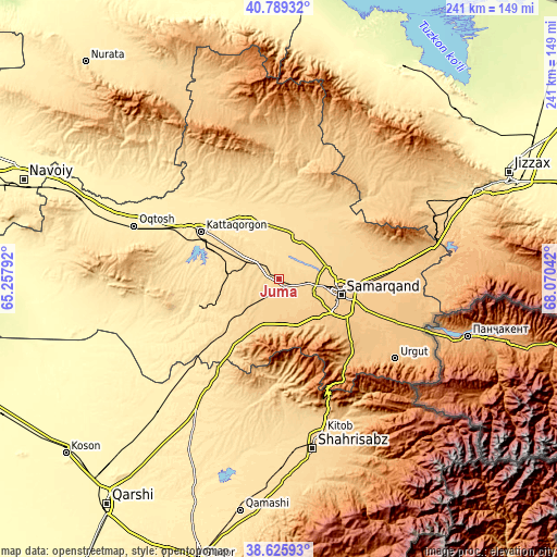 Topographic map of Juma