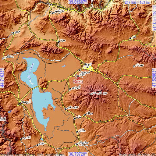 Topographic map of Oskū