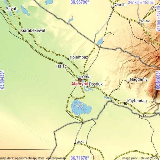 Topographic map of Atamyrat
