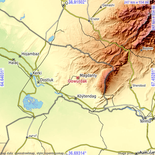 Topographic map of Gowurdak