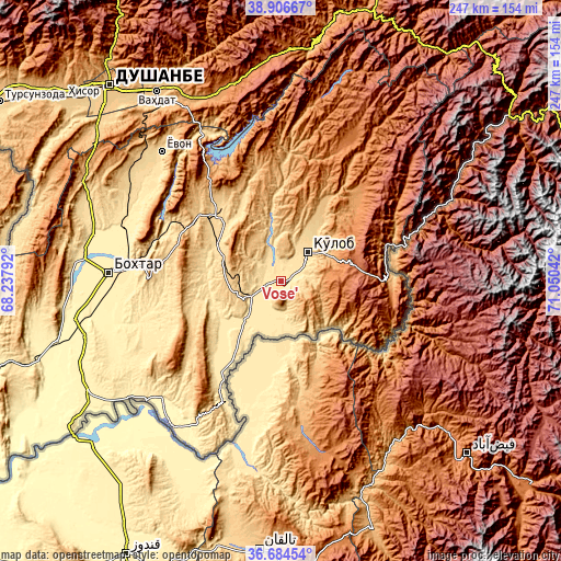 Topographic map of Vose’