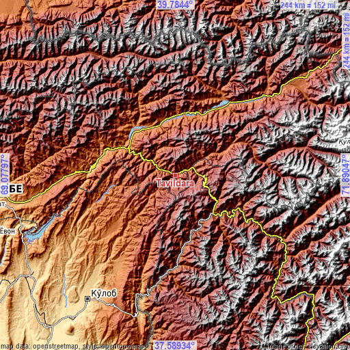 Topographic map of Tavildara
