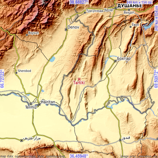 Topographic map of Tartiki