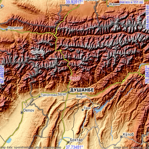 Topographic map of Tagob