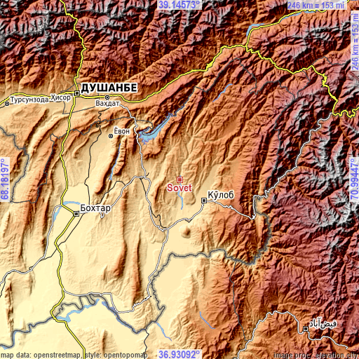 Topographic map of Sovet