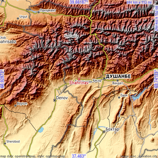 Topographic map of Shahrinav