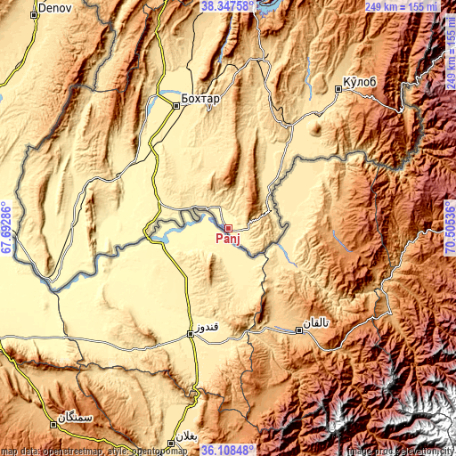 Topographic map of Panj